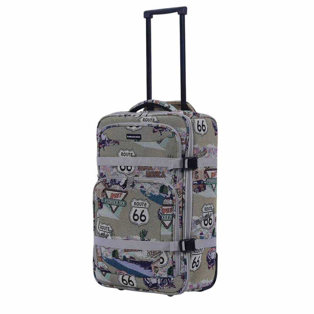 NEW ROUTE 66 unisex rolling duffel bag in beige